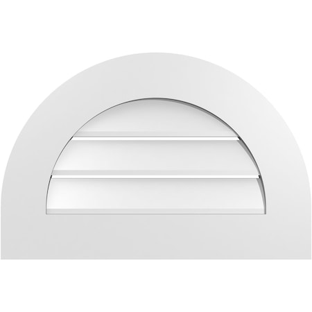 Ekena Millwork Round Top Surface Mount PVC Gable Vent: Functional, w/ 3-1/2"W x 1"P Standard Frame, 24"W x 16"H GVPRT24X1601SF